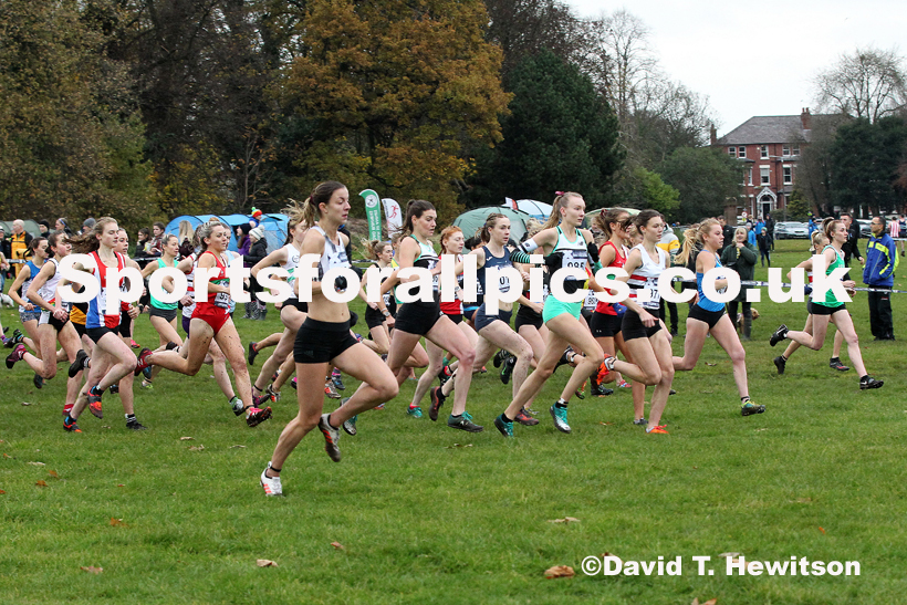 Senior and under-23 women, 2019 European Cross Country Trials and British Cross Challenge, Sefton Park, Liverpool.  Photo: David T. Hewitson/Sports for All Pics